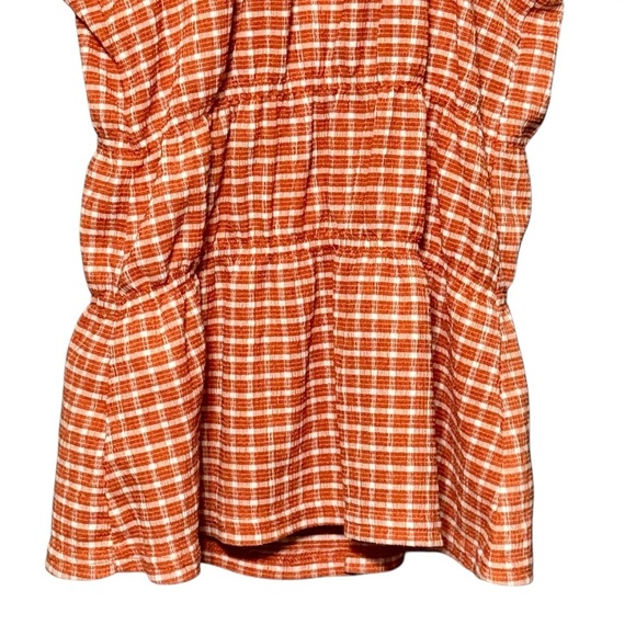 Madewell Omaha Plaid Square Neck Puffed Sleeve Peasant Style Blouse Size XXS - Picture 10 of 12